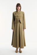 Asymmetric Button Detail Skirt Set