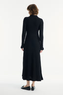 Nellie Gold Button-Detail Knit Dress