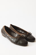 Alya Quilted Ballerina Flats with Bow Detail