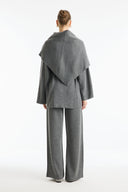 Shawl Detail Knitted Pants Set