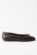Alya Quilted Ballerina Flats with Bow Detail