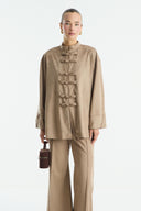 Suede Shirt with Front Brit