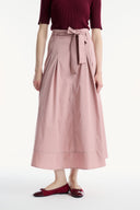 Belted Pleated Skirt