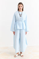 Linen Trousers Set with Waist Tie Detail