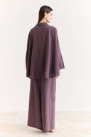 Jacket Collar Striped Trouser Set