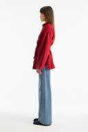Accessory Loop Detail Stand-Up Collar Jacket