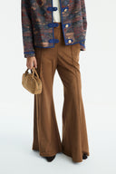Flared Suede Pants