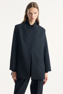 Blazer Jacket with Asymmetric Closure Detail