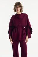 Scarf-Detailed Knitted Trousers Set