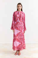 Satin Printed Yoryo Chiffon Dress