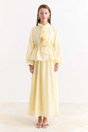 Collar Detail Skirt Set
