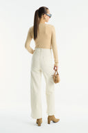 Straight Leg Pocket Jeans