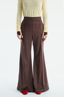 Flared Suede Pants