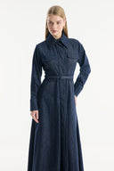 Denim Dress with Detailed Pocket Flap