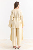 Linen Trousers Set with Waist Tie Detail
