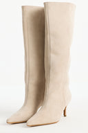Pointed-Toe Genuine Leather Suede Ankle Boots