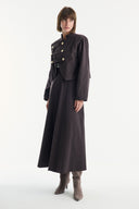 Asymmetric Button Detail Skirt Set