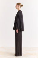 Cross-Cape Detail Yoryo Chiffon Pants Set
