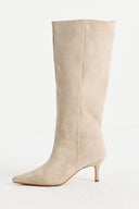 Pointed-Toe Genuine Leather Suede Ankle Boots