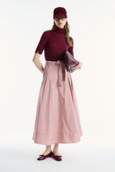 Belted Pleated Skirt