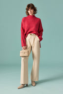 Glitter Detail Turtleneck Knit Sweater