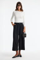 Pleated Wide-Leg Trousers