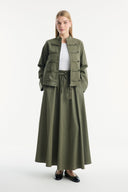 Denim Skirt Set with Front Tabs