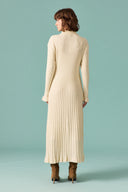 Nellie Gold Button-Detail Knit Dress