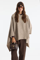 Collared Knit Poncho