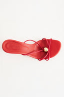 Oval Stone Detailed Heeled Slippers