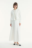 Zipper-Detailed Flared Skirt Scuba Set