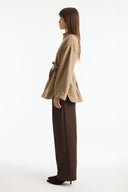 Accessory Loop Detail Stand-Up Collar Jacket