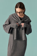 Sweater-Look Knitted Wrap Scarf