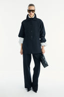 Button-Detailed Belted Jacket