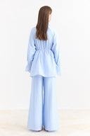 Trouser Set with Ruffle Sleeve Detail