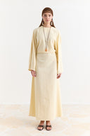Linen Dress with Wide Sleeve Detail