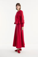 Scuba Set with Zipper Detail and Flared Skirt