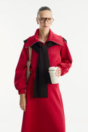 Wide Collar Zippered Scuba Skirt Set