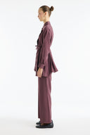 Button Detail Ribbed Pants Set