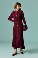 Nellie Gold Button-Detail Knit Dress