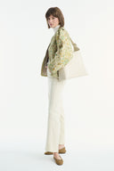 Floral Print Jacquard Quilted Jacket