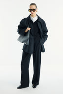 Parka with Contrast Collar and Tape Detail