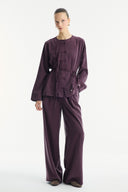 Button-Detail Trousers Set
