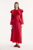 Jacket and Ruffle-Detail Skirt Set