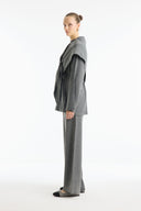 Shawl Detail Knitted Pants Set