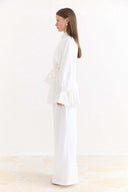 Trouser Set with Ruffle Sleeve Details