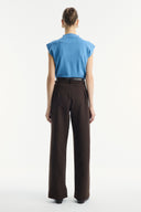 Straight-Leg Fabric Trousers