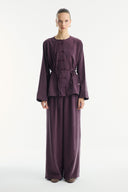 Button-Detail Trousers Set