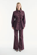 Gold Button Detailed Denim Set