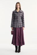 Plaid Shirt with Waist-Defining Detail